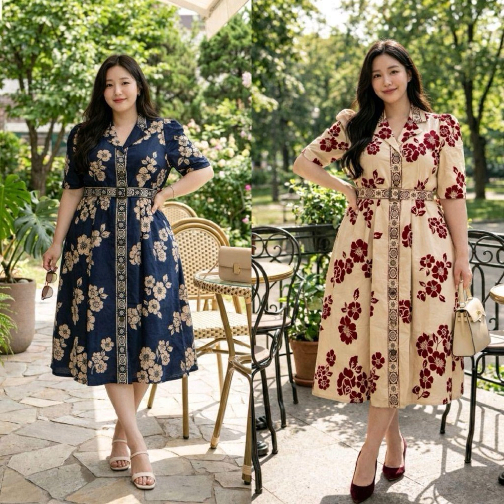 DRESS BATIK PEJABAT BUNGA IDAARTCOLLECTION