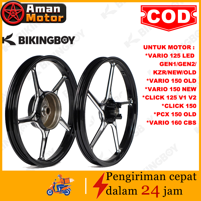 VELG Ring 17 BIKINGBOY CNC Untuk Honda Vario 125/Vario 150/PCX150/Click 150/Vario 160 CBS Velg Ring 