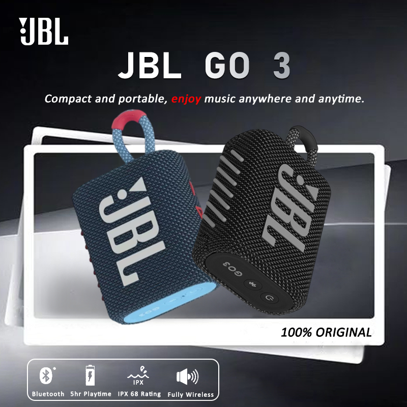 JBL Go 3 Bluetooth Speaker Original Ultra Portable Bluetooth Speaker Big Audio and Punchy Bass  IP67
