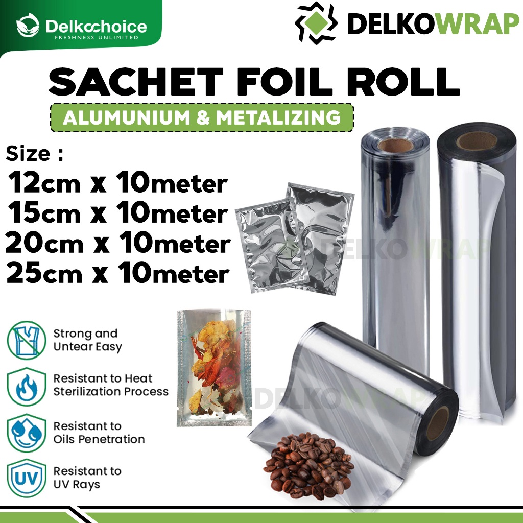 Sachet Roll Full Aluminium Metalizing & TransMetz Transparent Clear Foil Gulungan Kemasan Saset Food
