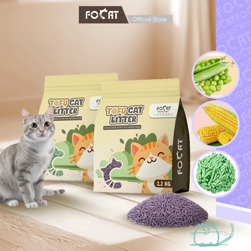 FOCAT Pasir Kucing Tofu Anti Bau 6.6L N04 Cat Tofu Litter/Pet Litter Sand/Pasir Kucing Tofu Wangi