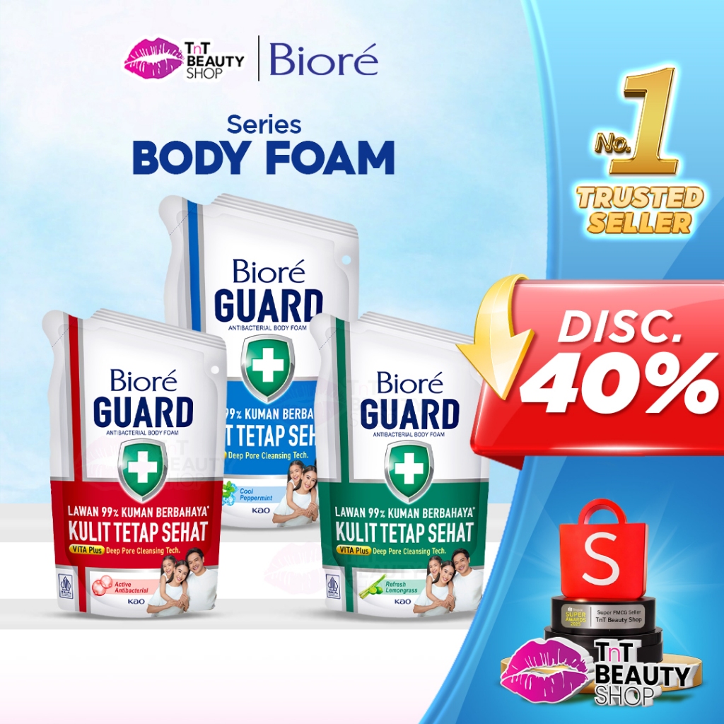 Biore Body Foam Guard Lemon Grass - Energetic Cool - Active Antibacterial - Hygienic Antibacterial P