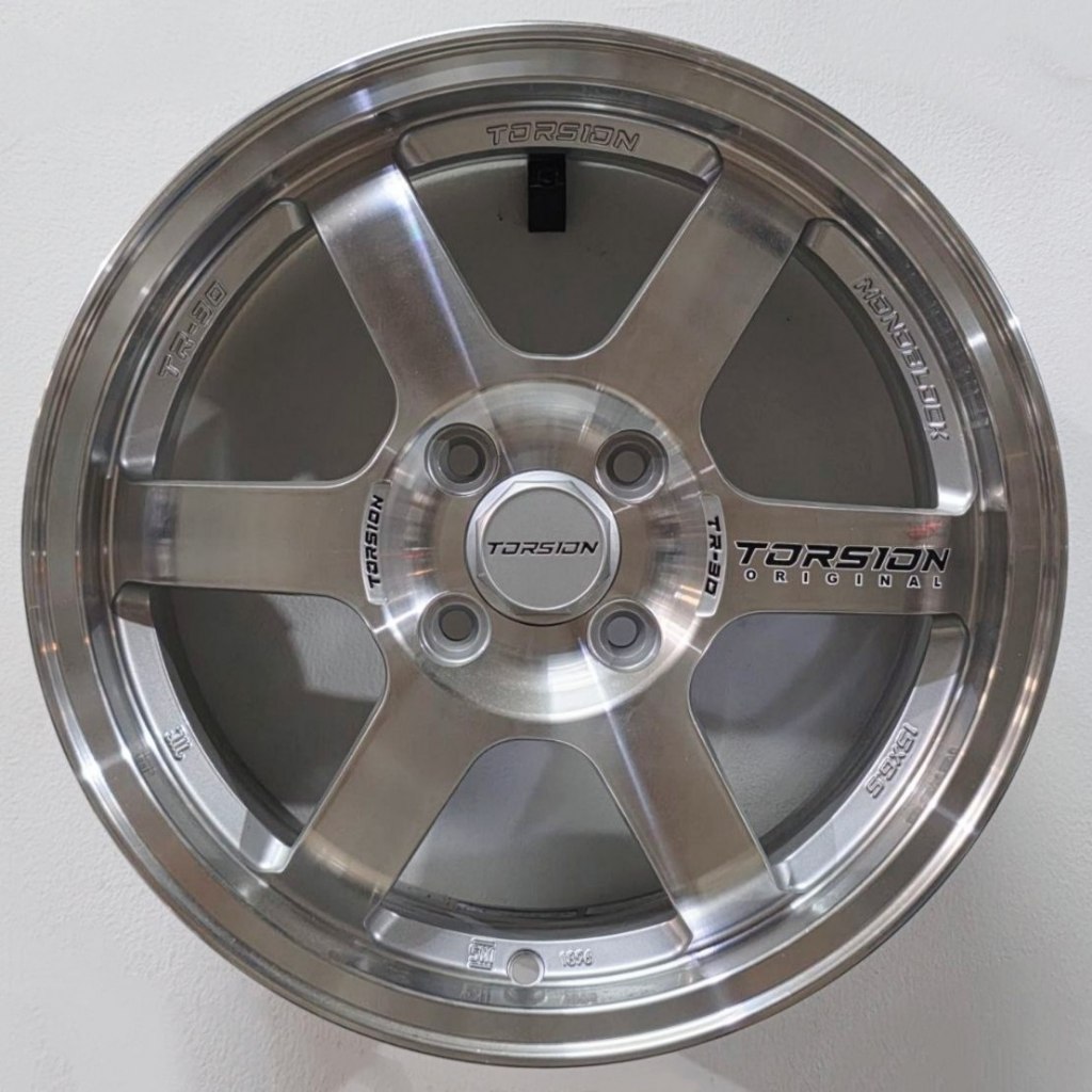 VELG MOBIL ORIGINAL TORSION WHEELS TR30 R15 x 6,5 4H 100 ET 41 SILVER MACHINED - BRIO RAIZE AGYA AYL