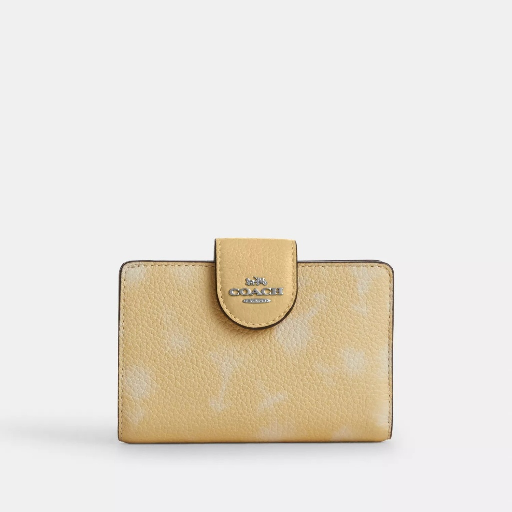 Coach Medium Corner Zip Wallet with Floral Print - Dompet Wanita