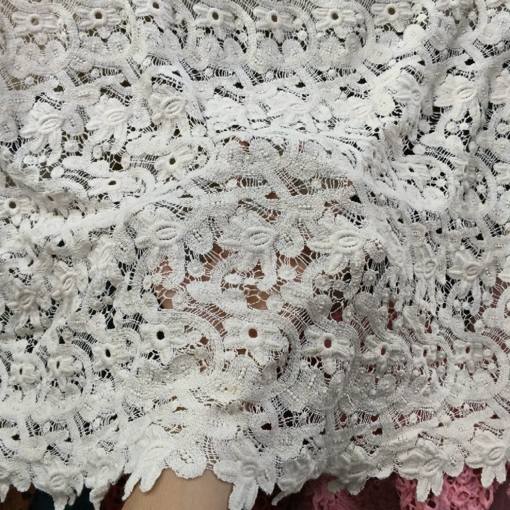 [Harga/0,5m] bahan kain prada katun - kain brokat prada lace - kain brokat prada - prada motif bunga
