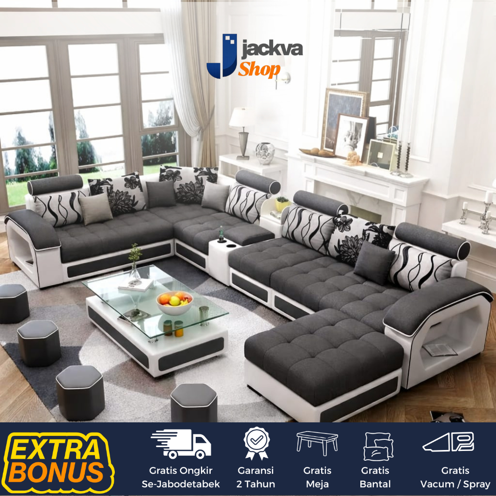 Sofa Minimalis Ruang Tamu Leter U Kursi Ruang Keluarga