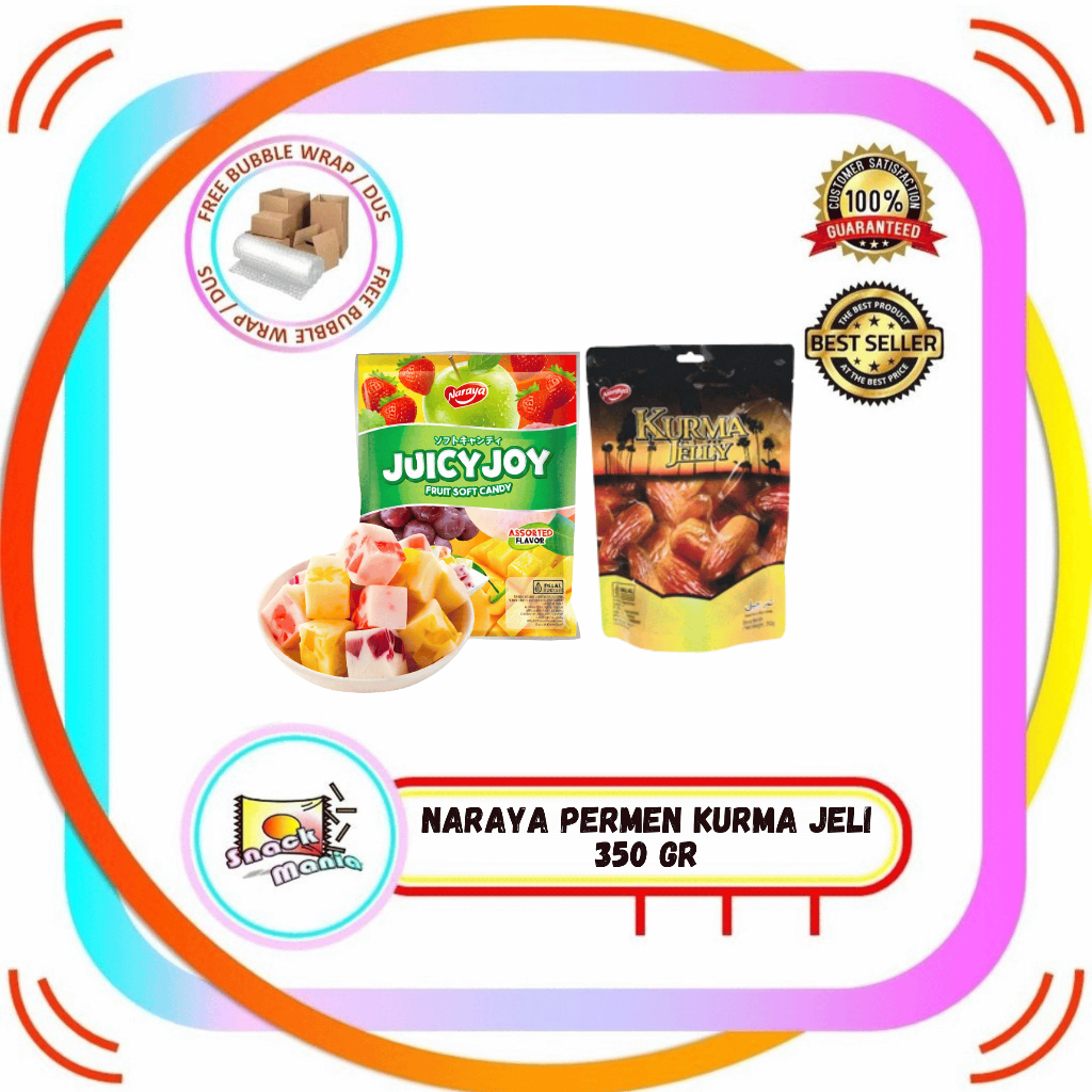 Naraya Juicy Joy Permen Lunak Aneka Rasa Buah Assorted 230 gr  Naraya Permen Kurma Date Candy Jelly 