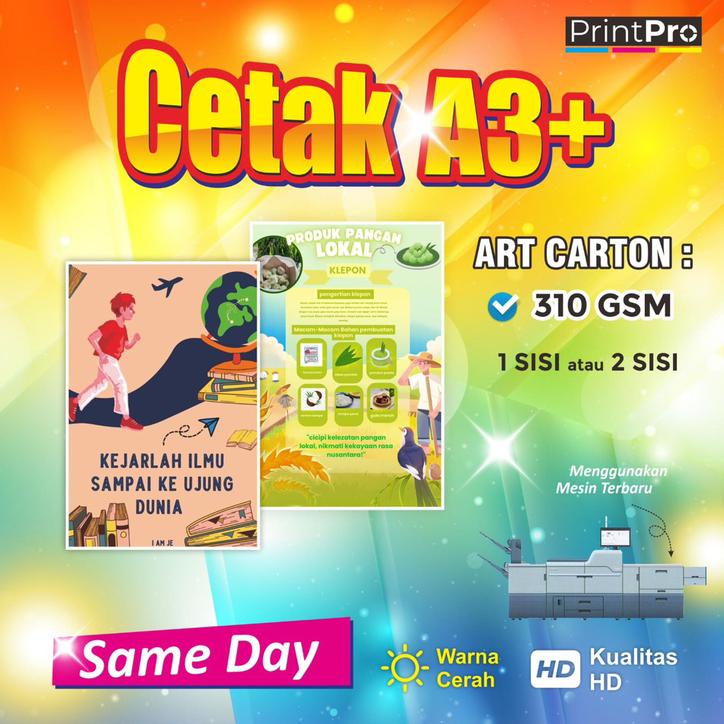 CETAK A3+ MURAH SEHARI JADI | ART CARTON 310 GSM