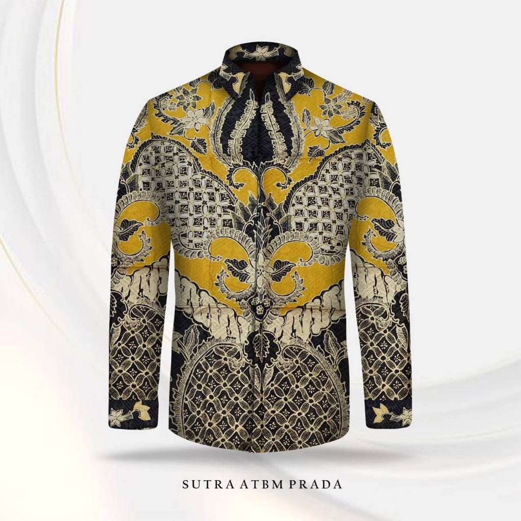 kain pola kemeja batik tulis sutra atbm prada batik premium -0987