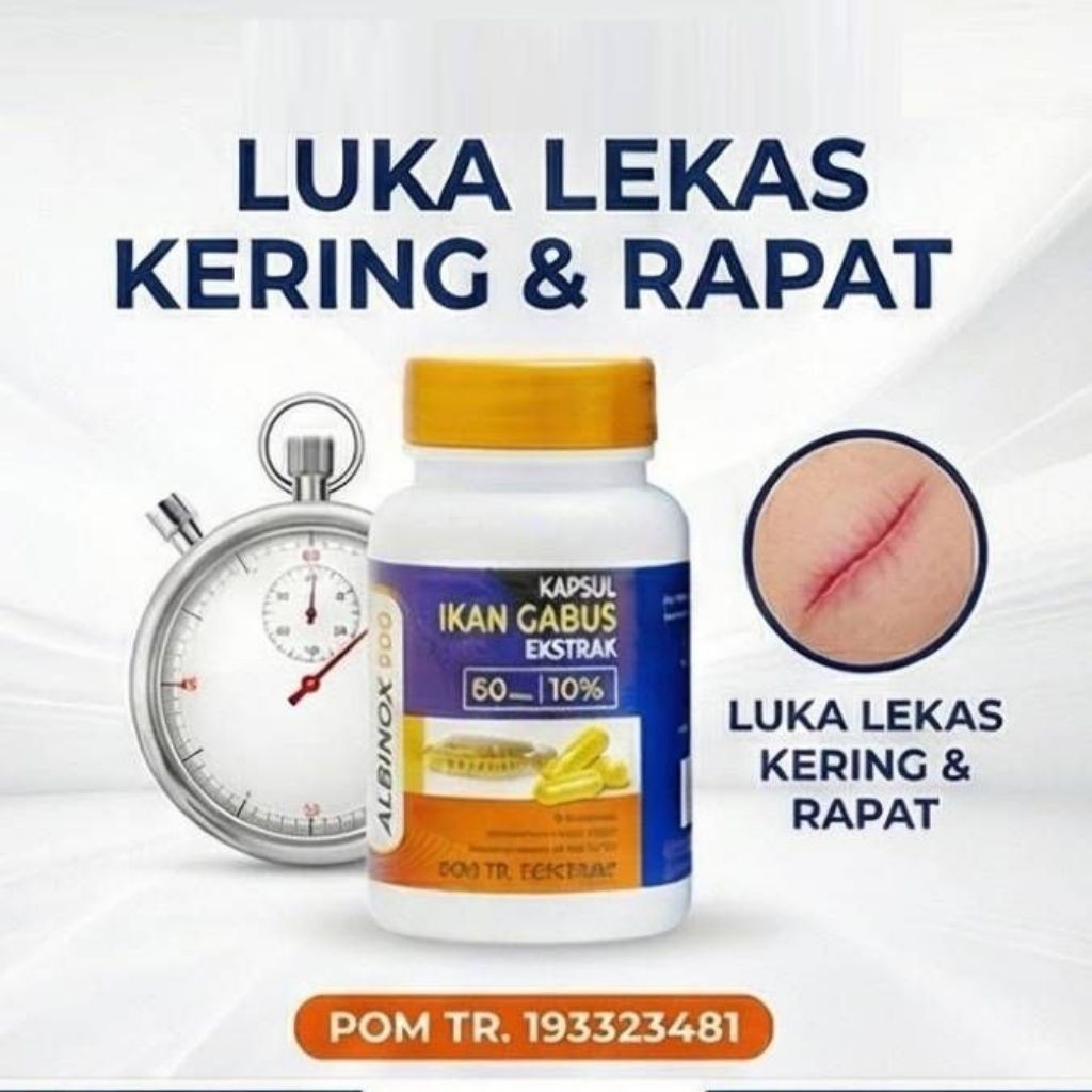 ALBINOX 500mg Kapsul Kutuk Ikan Gabus Untuk Luka Cepat Kering