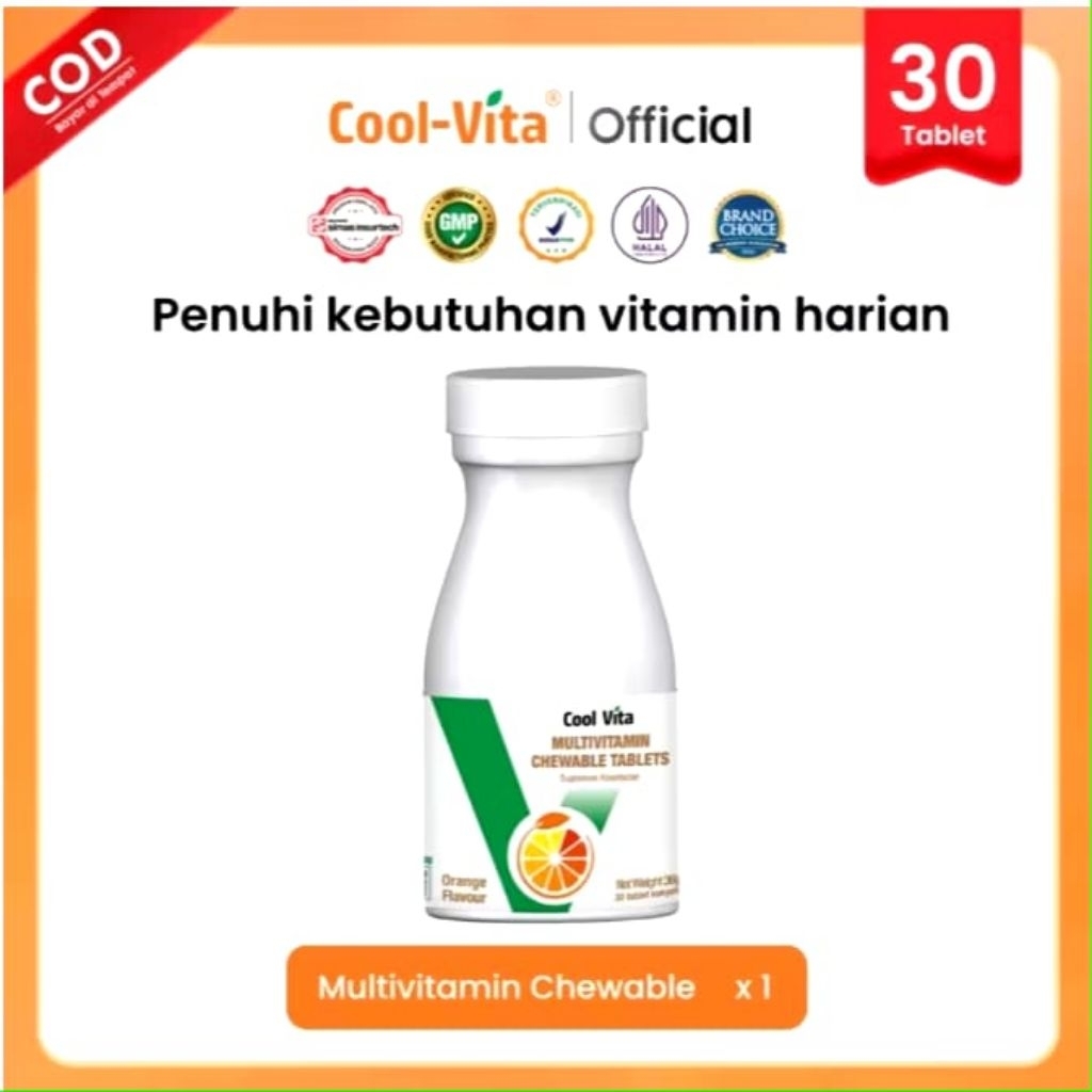 Ready Coolvita Multivitamin Chewable Orange  30 Tablets (Kunyah)-Penggemuk badan