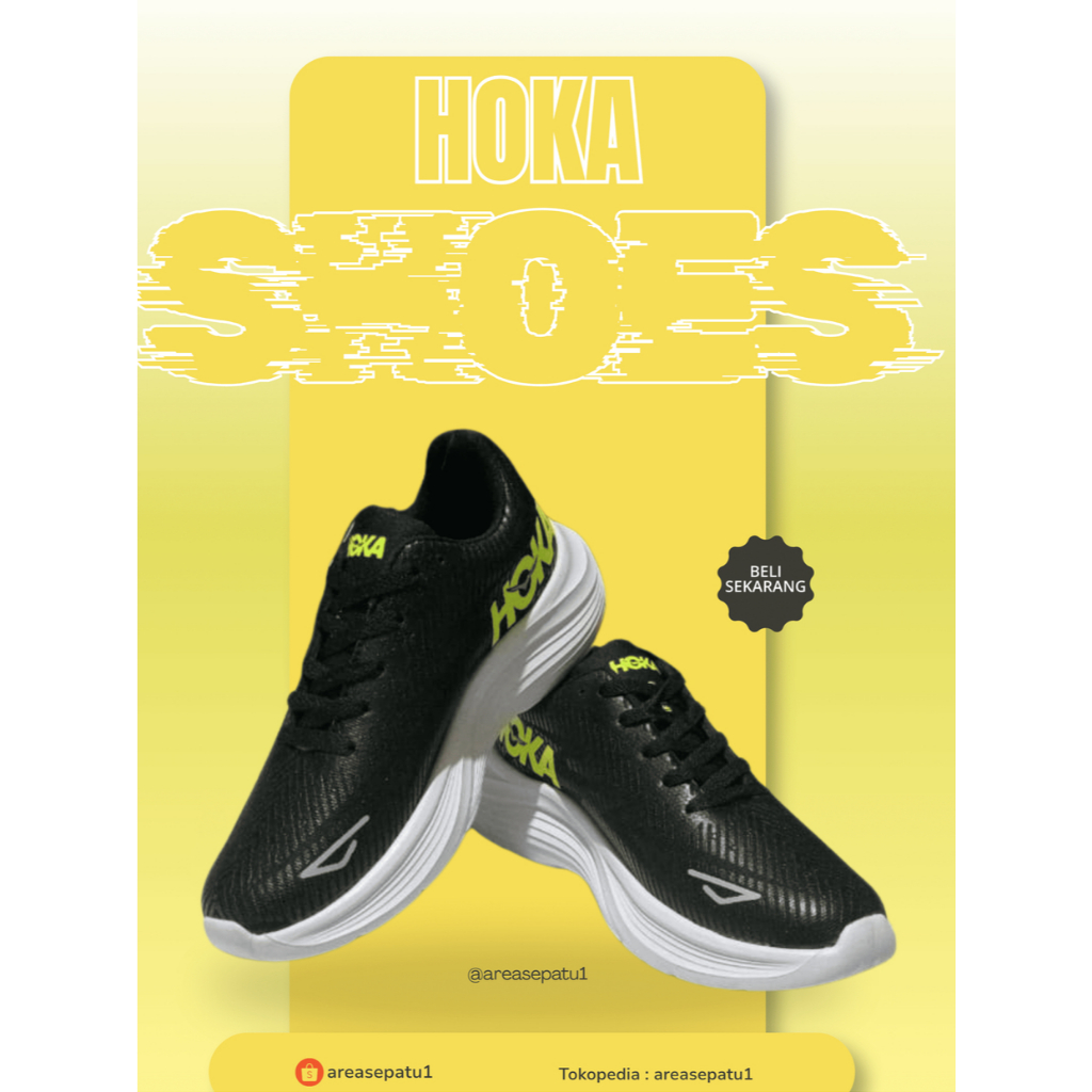 HOKA Sepatu Pria & Wanita Warna Hitam