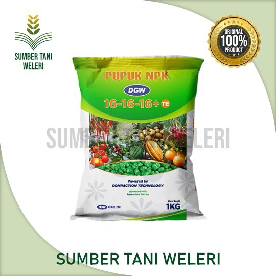 PUPUK NPK 16-16-16+TE - KEMASAN PABRIK - ISI 1KG - DGW FERTILIZER