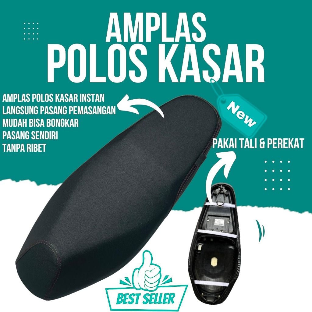 sarung jok motor universal AMPLAS POLOS KASAR premium instan langsung pasang vario nmax