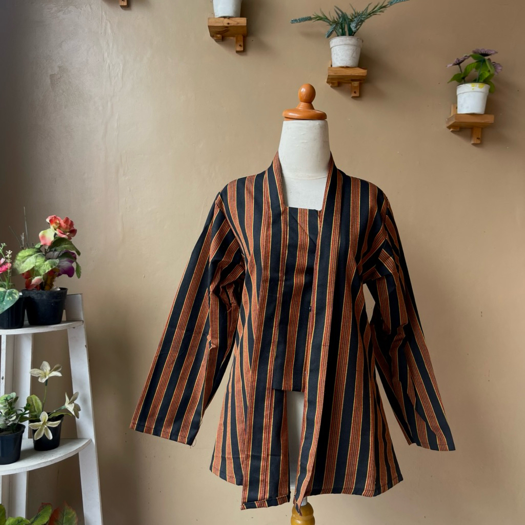 ATASAN KEBAYA LURIK KUTUBARU DEWASA BAJU LURIK ADAT JAWA LENGAN PANJANG DEWASA WANITA (original) | B