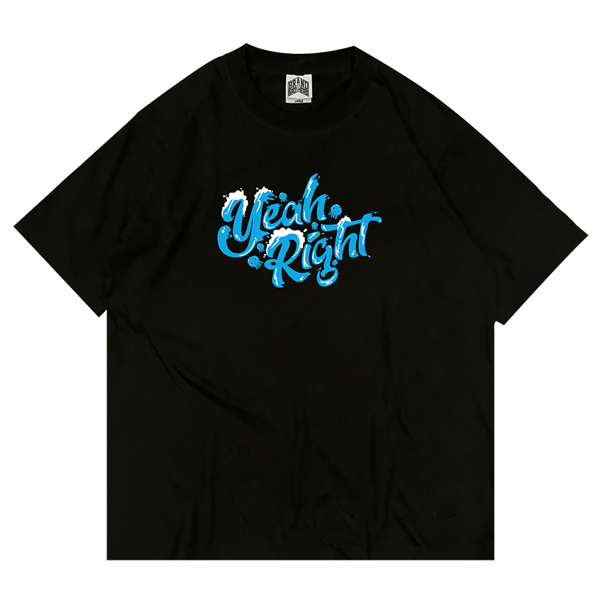 YEAH RIGHT Splash T shirt Black - Kaos Hitam Cotton Combed 24s Unisex