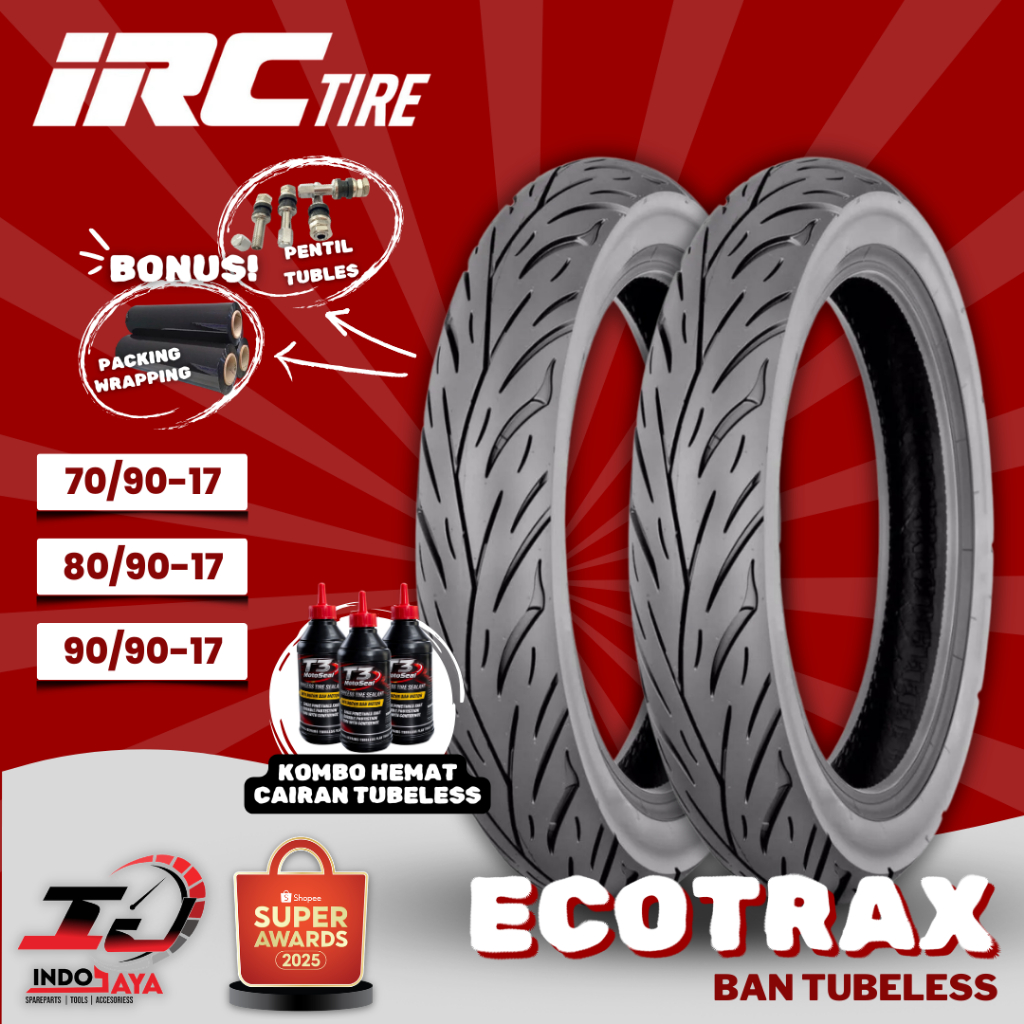 [READY COD] BAN LUAR TUBELESS IRC ECOTRAX NR96 (70/90-17 - 80/90-17 - 90/90-17) RING 17 BAN BEBEK DE