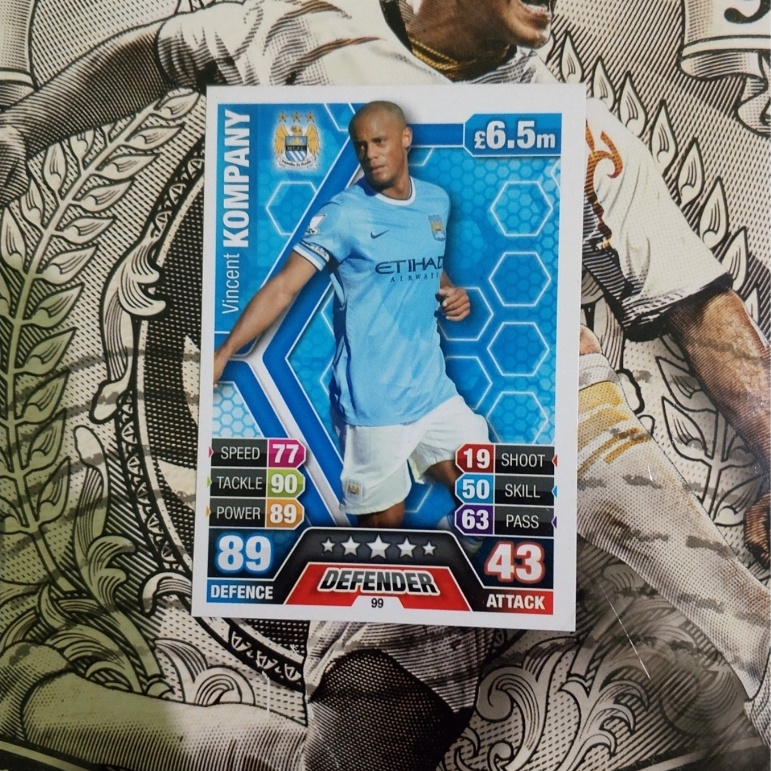Kartu Bola Topps Match Attax 2013/14 Vincent Kompany Manchester City