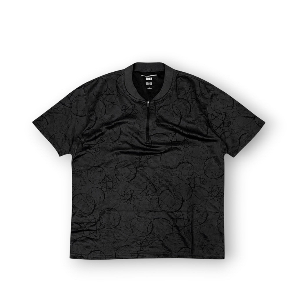 Futura Laboratories x Uniqlo Dry Ex Atomic All Over Print Half Zipper Polo Shirt