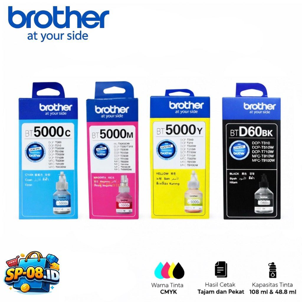 SET Tinta Brother BTD60Bk D60 BT5000 Printer MFC-T810W T910DW T4500DW