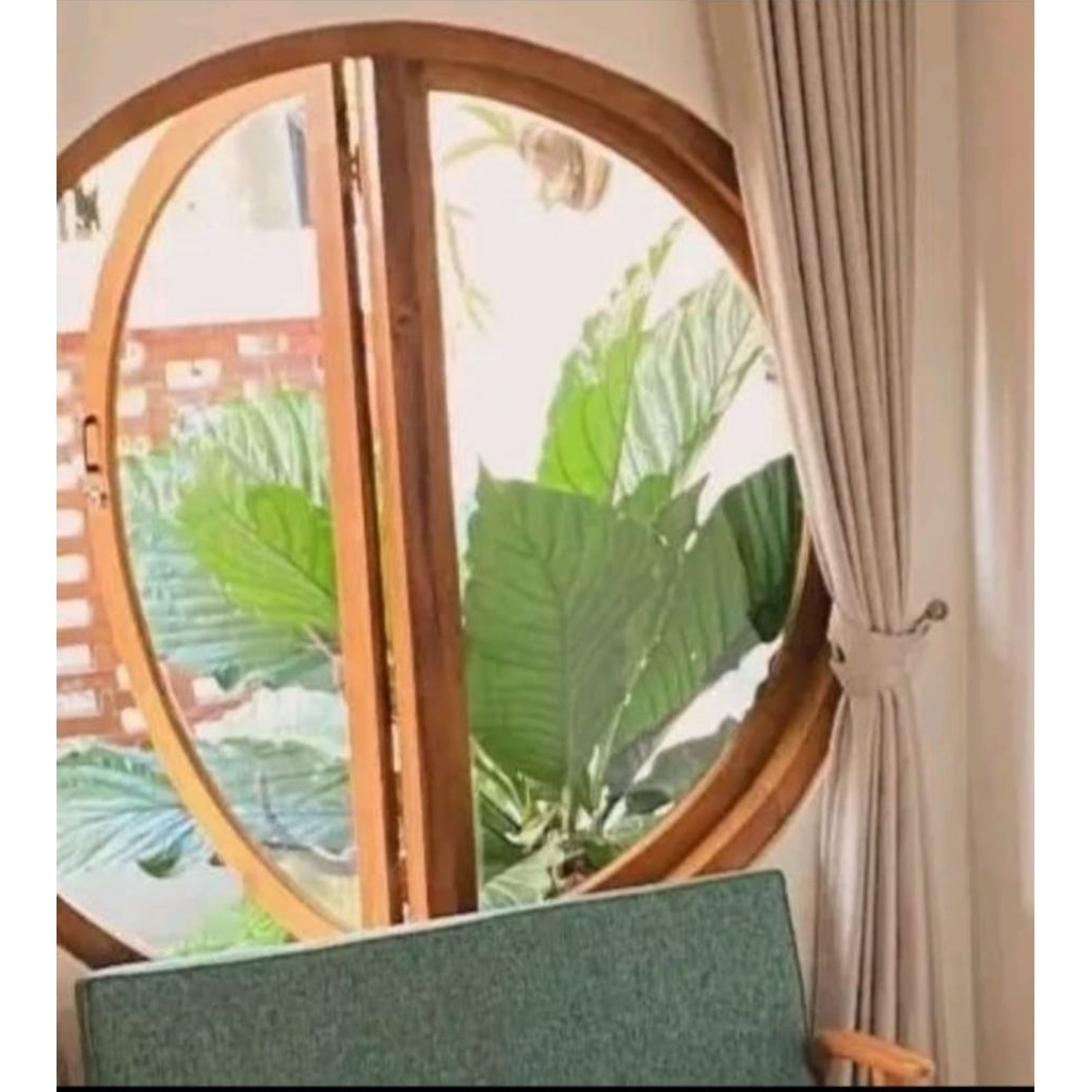 Jendela Bulat Aesthetic Kayu Jati | KB5 Diameter 120cm
