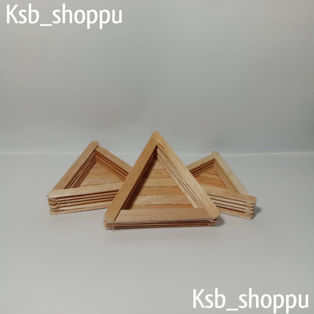 Kerajinan tangan - Asbak Unik Handmade dari Stik Es Krim – Model Segitiga, Cocok untuk Dekorasi & So