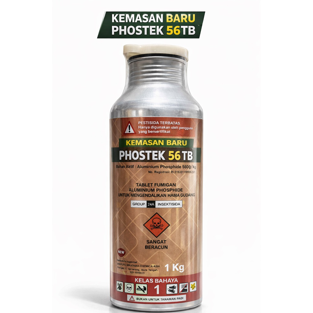 Phostek 56 TB EXP 2028 Obat Fumigasi Kutu Beras Jagung Tepung Fumigan  Pengendali Hama Gudang 334 ta