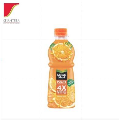 Minute Maid Pulpy Orange 1 Liter BTL - Minuman Jeruk dengan Bulir Asli, Segar & Praktis