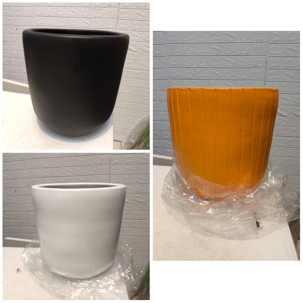 POT GENTONG TERRACOTTA GERABAH TEMBIKAR TANAH LIAT TERAZZO SEDANG BESAR JUMBO POT TANAMAN HIAS