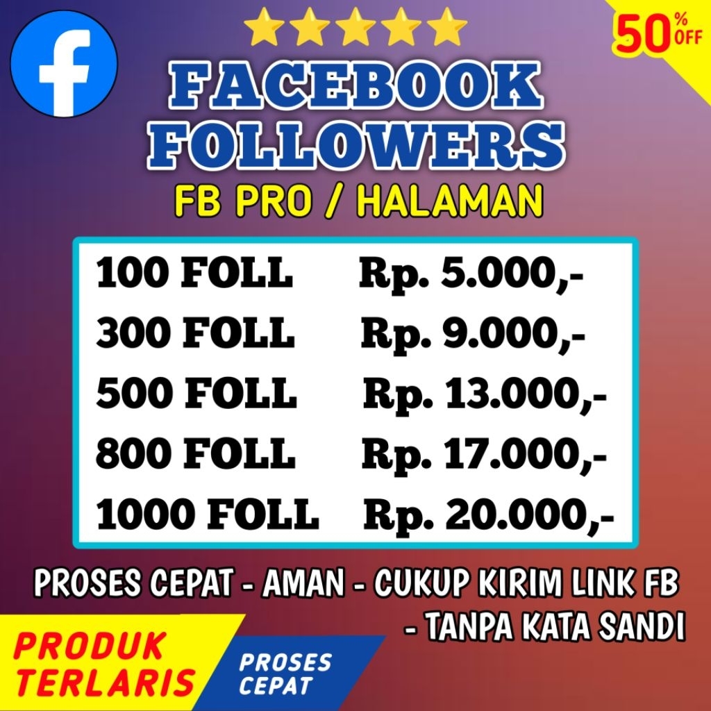 Followers Facebook Real Akun Aktif No Drop