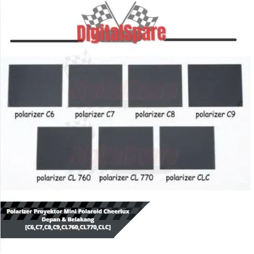 Polarizer Proyektor Mini Polaroid Cheerlux Depan & Belakang [C6,C7,C8,C9,CL760,CL770,CLC]