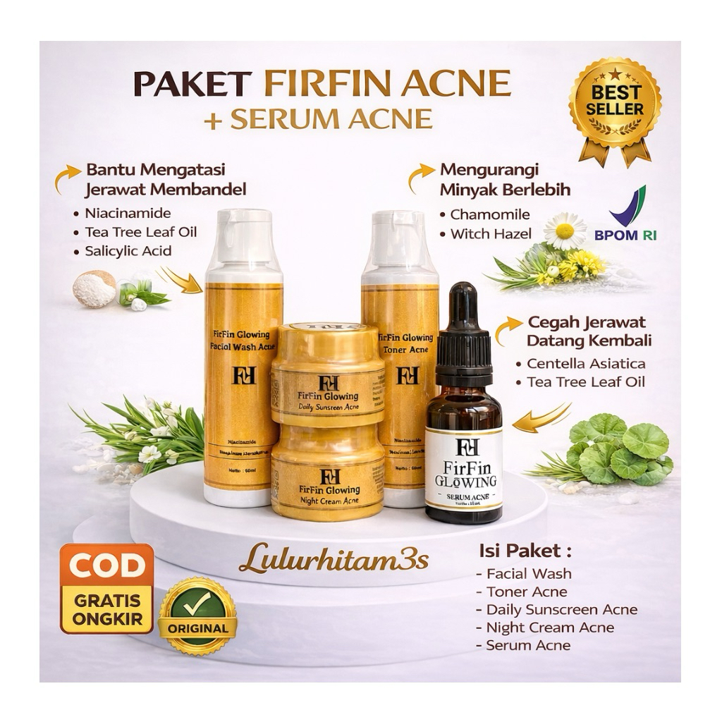 FIRFIN ACNE + SERUM ACNE UNTUK WAJAH BERJERAWAT