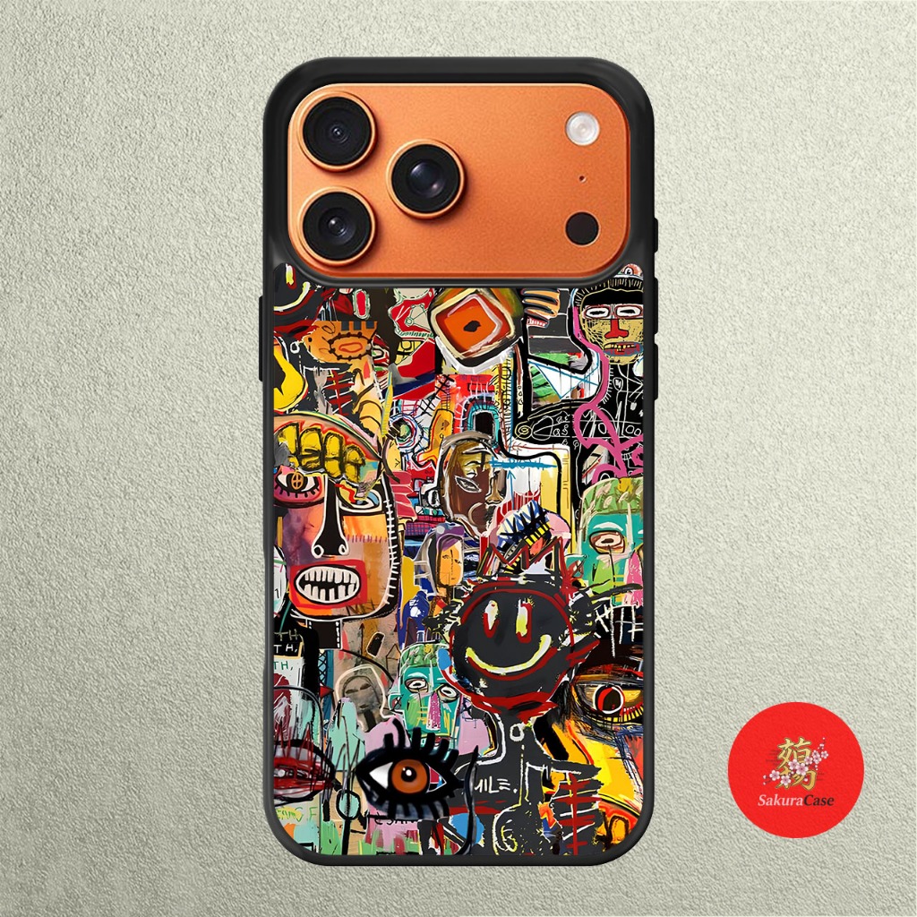 iPhone Case 17 16 15 14 13 12 11 X XR Xs 8 7 6 5 Plus Pro Max Air Softcase BASQUIAT Art