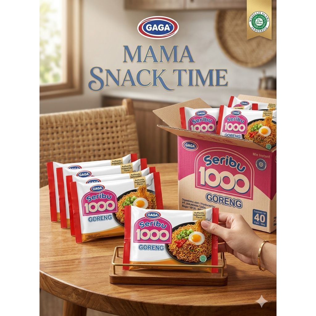 Gaga Mie goreng 1000 enak dan sedap 1 dus isi 40pcs/perbungkus exp 2026 Halal