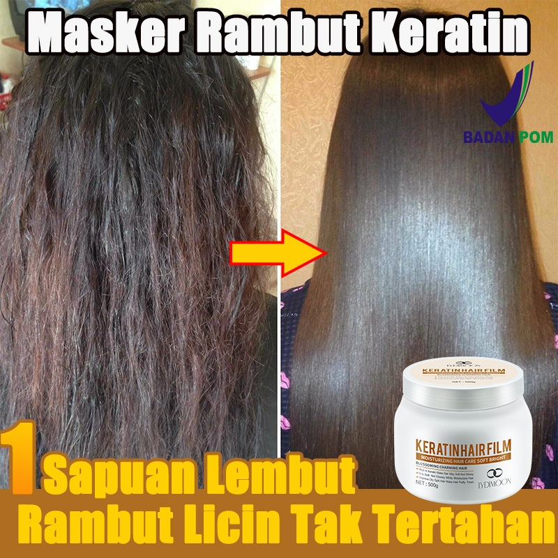 Hair mask keratin Masker Rambut Keratin Ekstrak Kelapa untuk Rambut Kering dan Rusak 500ml Rambut ru