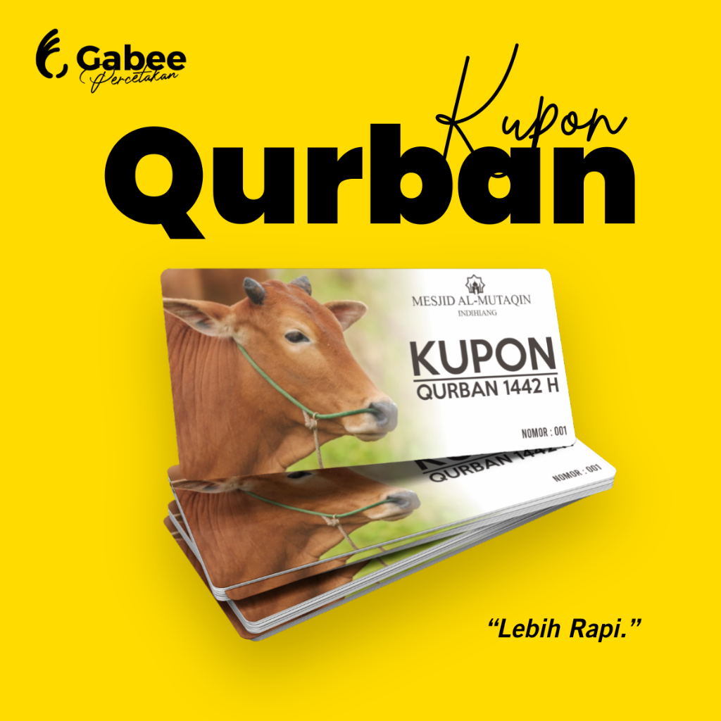 KUPON QURBAN / KARTU KURBAN / KUPON IDUL ADHA / KUPON HARI RAYA IDUL ADHA / KUPON KURBAN