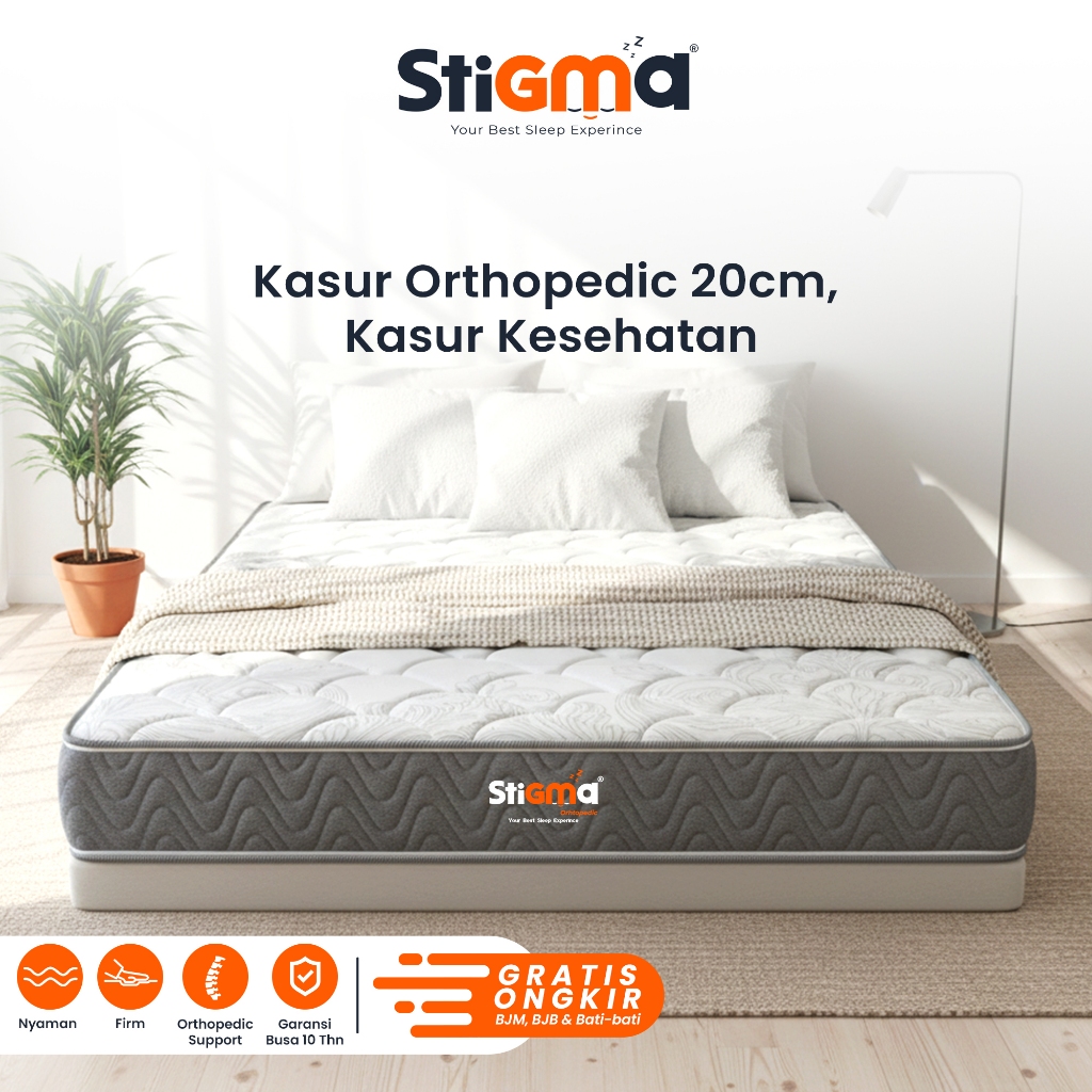 Stigma Kasur Orthopedic Tebal  20cm | Kasur Kesehatan | Rebonded Foam Premium | Keras Nyaman