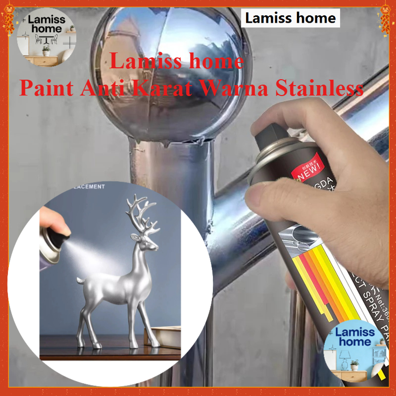 Chrome Spray Paint 360ML/550ML Efek Cermin Warna Krom Anti Karat, Cat Semprot Logam untuk Velg Mobil