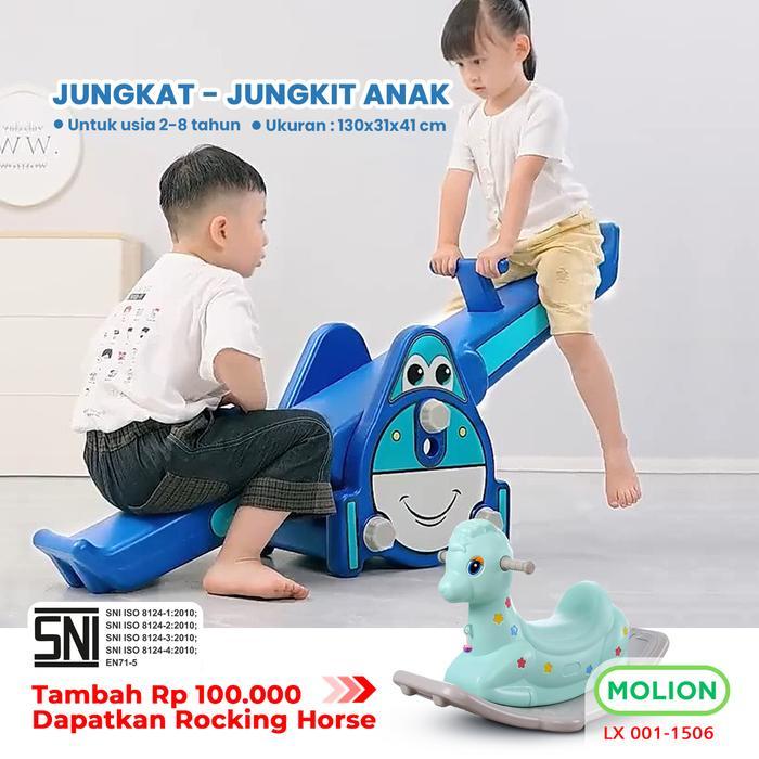 MOLION SNI Mainan Jungkat Jungkit Anak Kuda Seesaw Prosotan Pesawat Plastik Jungkat-Jungkit