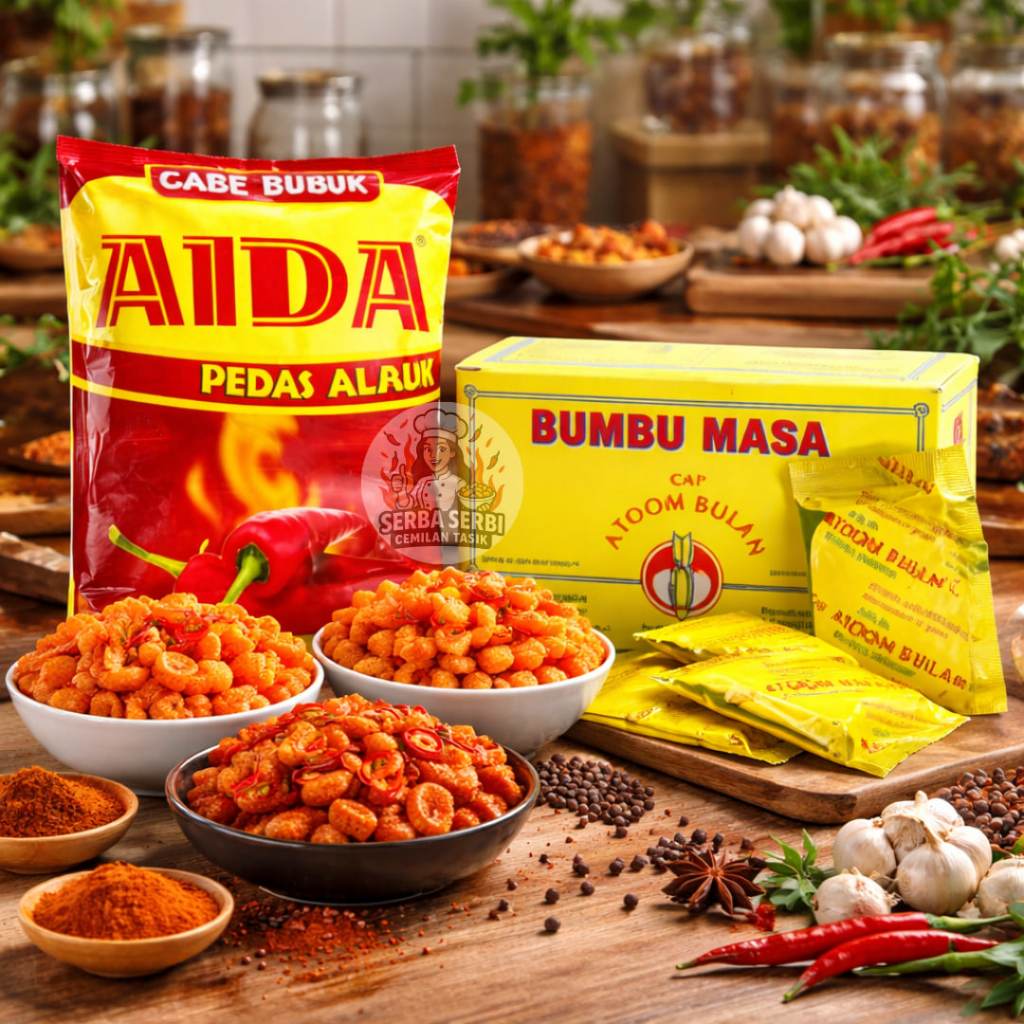 Bumbu Atom Bulan dan Bubuk Cabai Aida Asli Pedas Alami Khas Tasikmalaya Bumbu Masak Gurih Eceran Gro