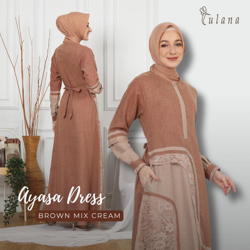 Ayasa Dress by Lulana| Gamis Muslimah Madina Mix Madina Busui Friendly Wudhu Friendly Premium