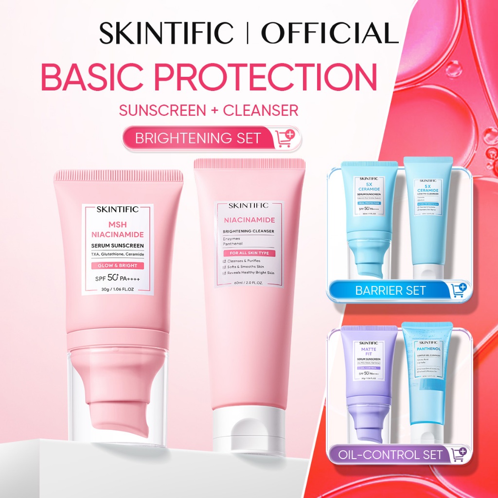 SKINTIFIC - 2pcs Basic Protection | SPF 50+ PA++++ Brightening Tone-up / Barrier / Matte Serum Sunsc