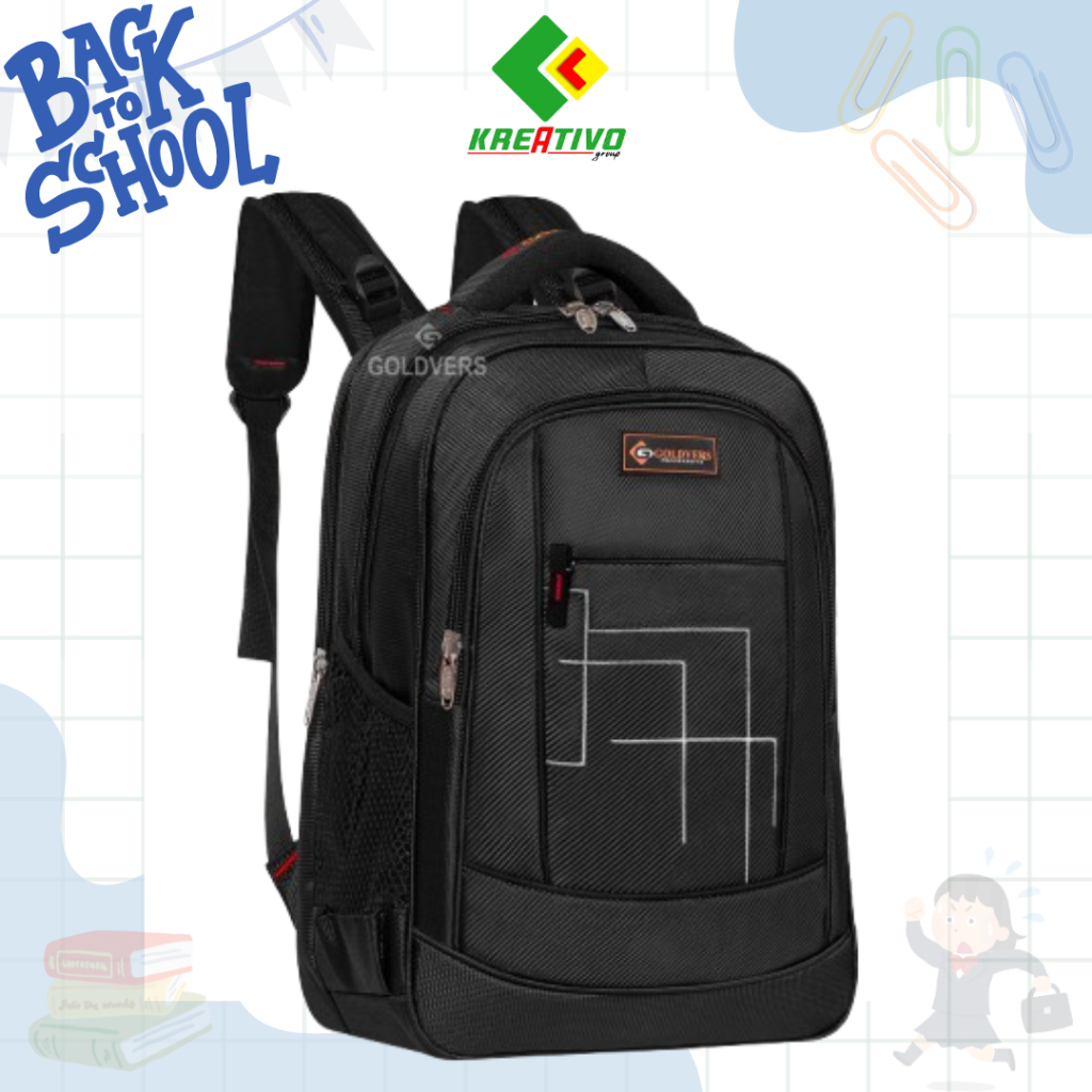 POLO GOLDVERS - Tas Ransel Kerja Pria POLO GOLDVERS 17 Inchi Bisa COD + Free Raincover ORIGINAL POLO