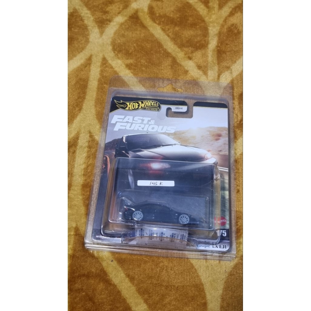 HotWheels Premium Fast and Furious 1996 Honda Civic Coupe EJ1 Black (Card Japan Cina) Free Protektor