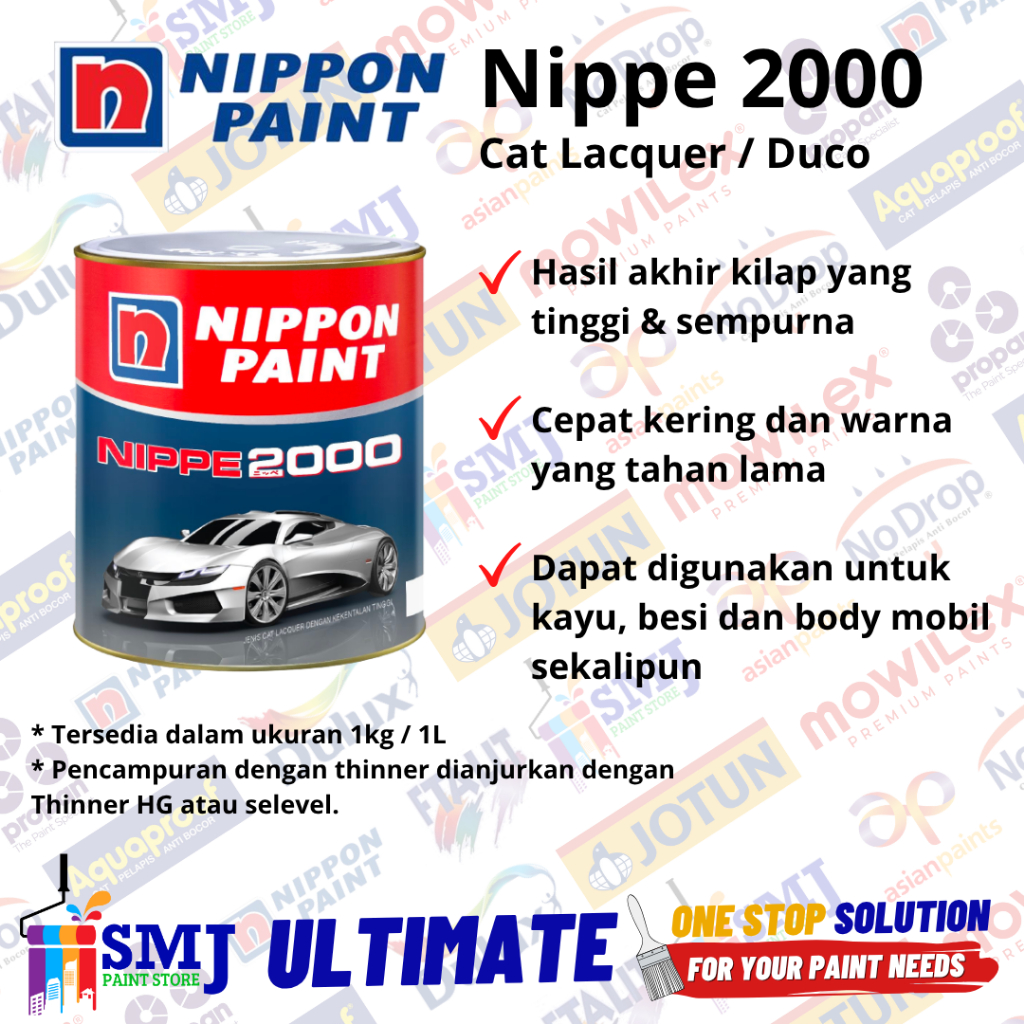 CAT DUCO NIPPE 2000 WARNA KECUALI MERAH KEMASAN 1 KG