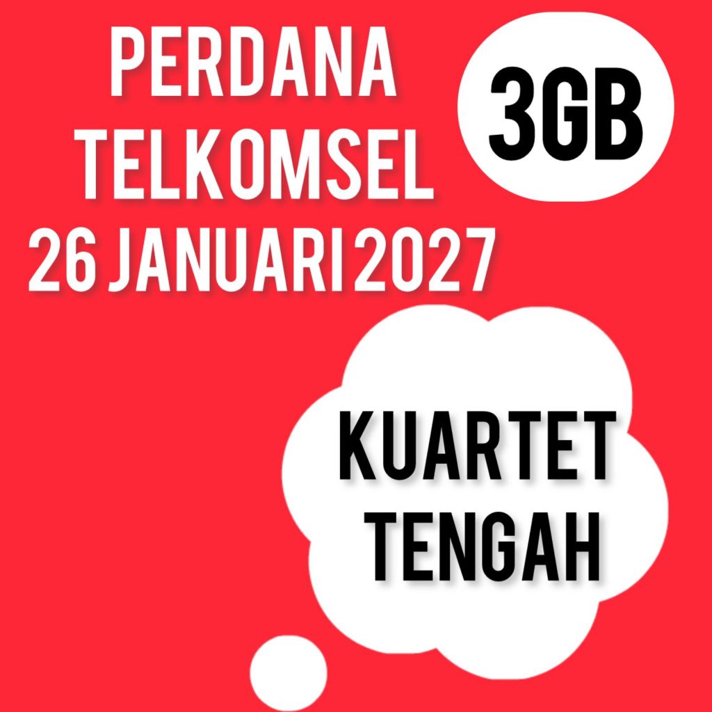 Perdana Telkomsel 3GB 11 DIGIT NO KUARTET TENGAH