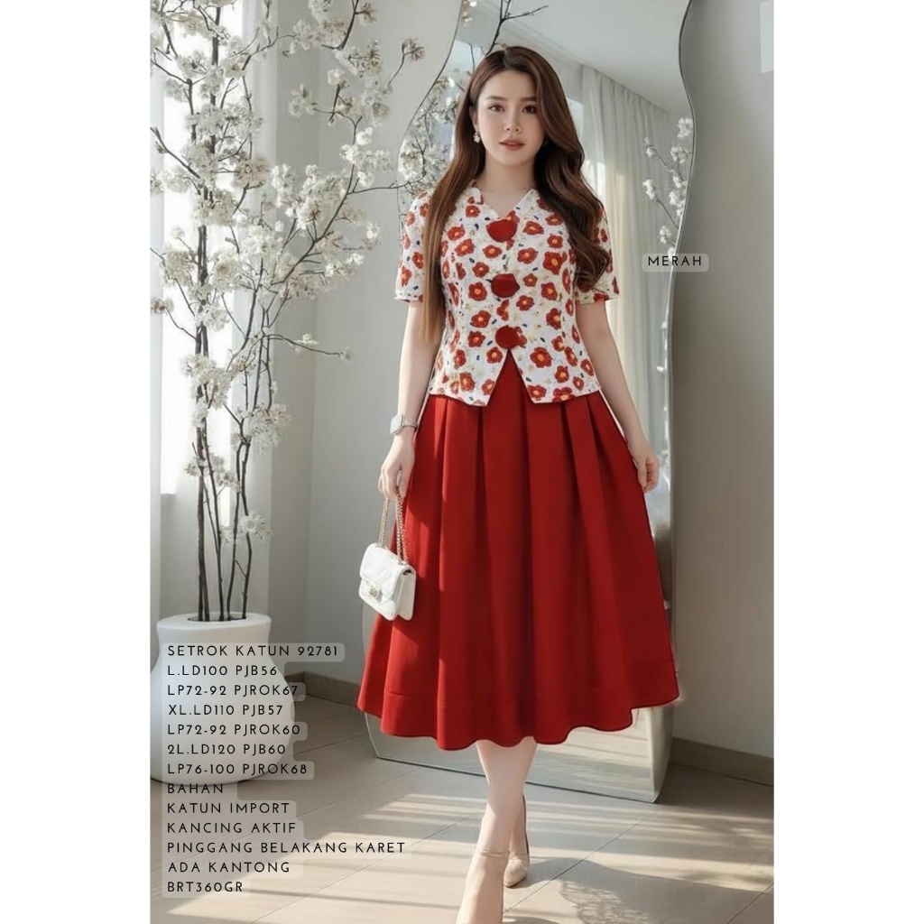 SET ROK WANITA DEWASA 92781 BAHAN KATUN TERSEDIA UKURAN STANDAR DAN JUMBO