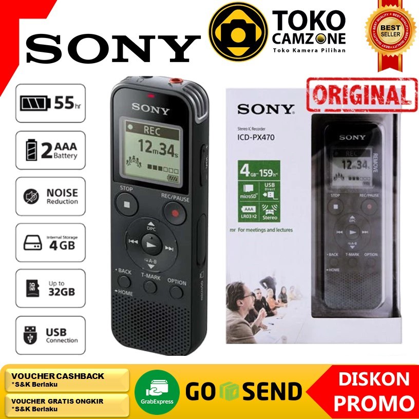 Sony ICD-PX470 Voice Recorder Perekam suara - SONY ICD-PX470 Digital Voice Recorder/GARANSI RESMI SO