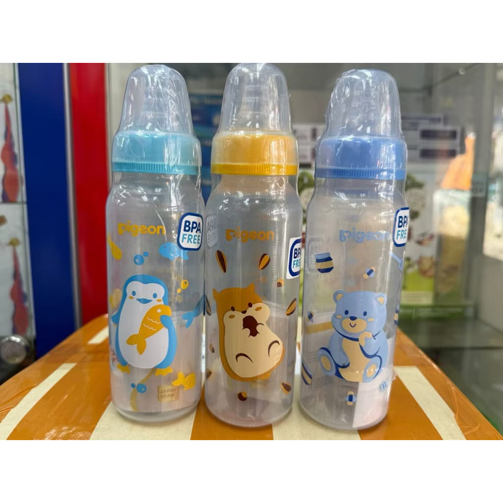 Botol Susu Bayi Pigeon 240ml - Desain Ergonomis, Bahan Bebas BPA, Aman untuk Bayi Baru Lahir