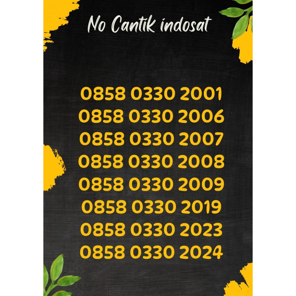 NO Indosat seri Tahun